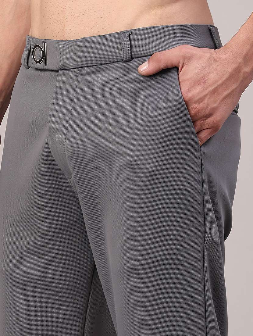 men solid mid rise chinos casual trouser - 22158433 -  Standard Image - 2