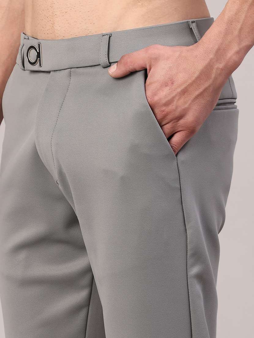 men solid mid rise chinos casual trouser - 22158434 -  Standard Image - 2