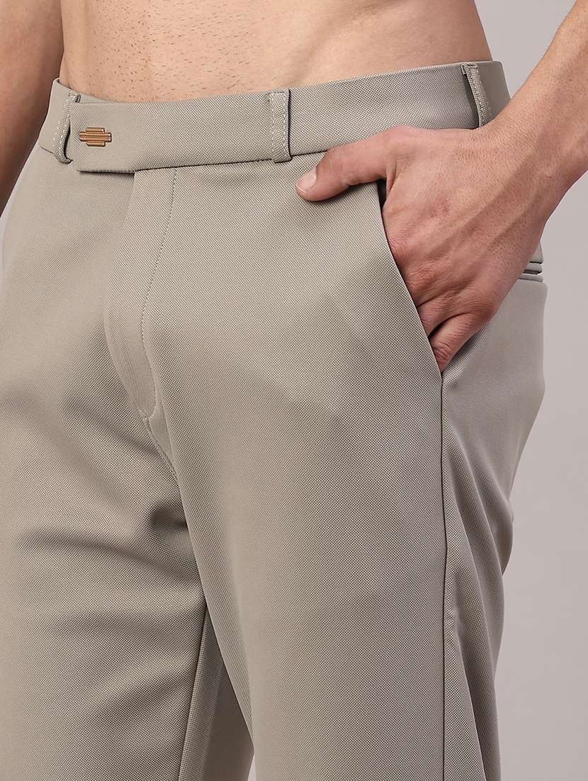 men solid mid rise chinos casual trouser - 22158435 -  Standard Image - 2