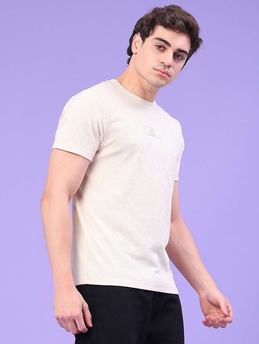 men self design short sleeve slim fit t-shirt - 22158462 -  Standard Image - 2