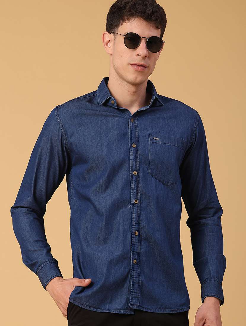 men solid long sleeve regualr fit casual shirt