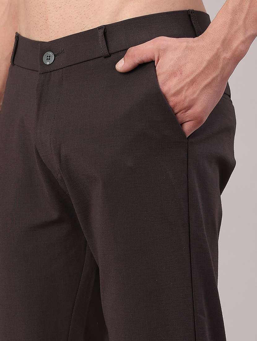 men solid mid rise chinos casual trouser - 22158504 -  Standard Image - 2