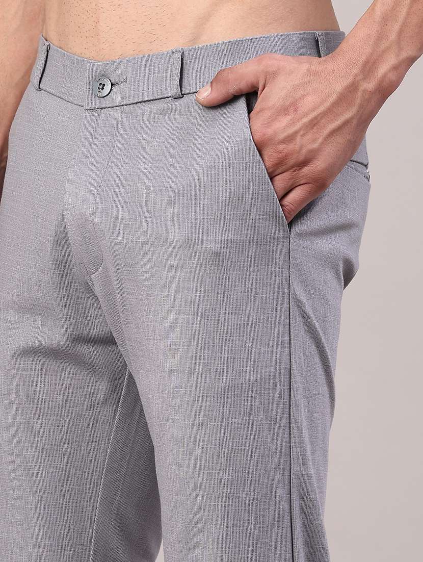 men solid mid rise chinos casual trouser - 22158506 -  Standard Image - 2