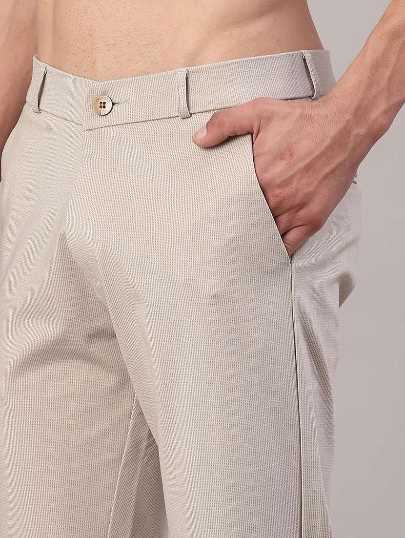 men solid mid rise slim fit chinos  - 22158512 -  Standard Image - 2