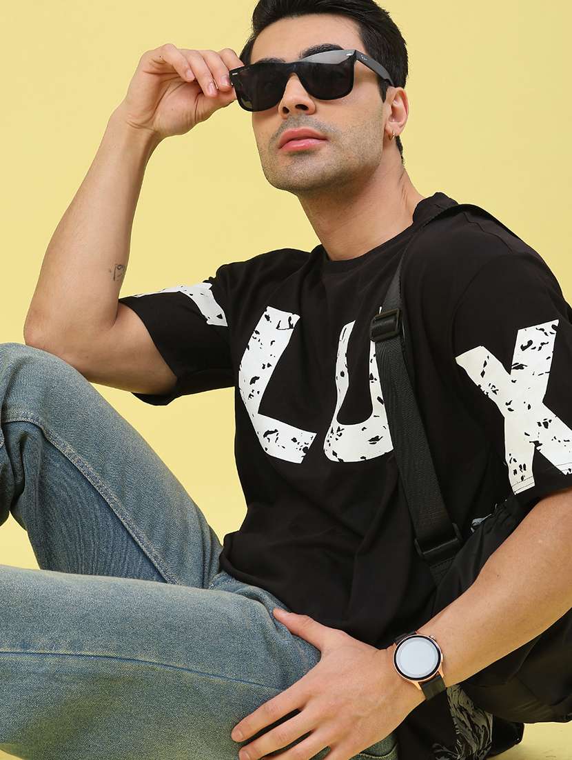 men printed short sleeve oversized t-shirt