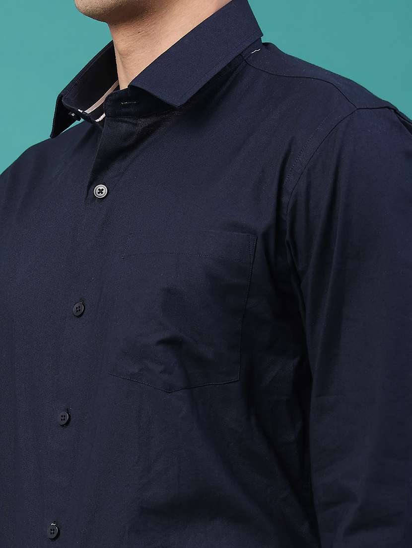 men solid long sleeve slim fit formal shirt - 22158600 -  Standard Image - 2