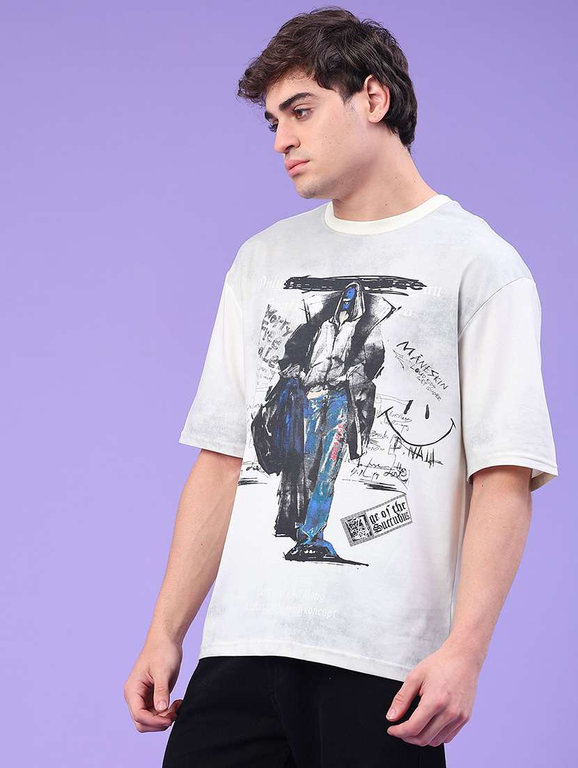 men printed short sleeve oversized t-shirt - 22158613 -  Standard Image - 2