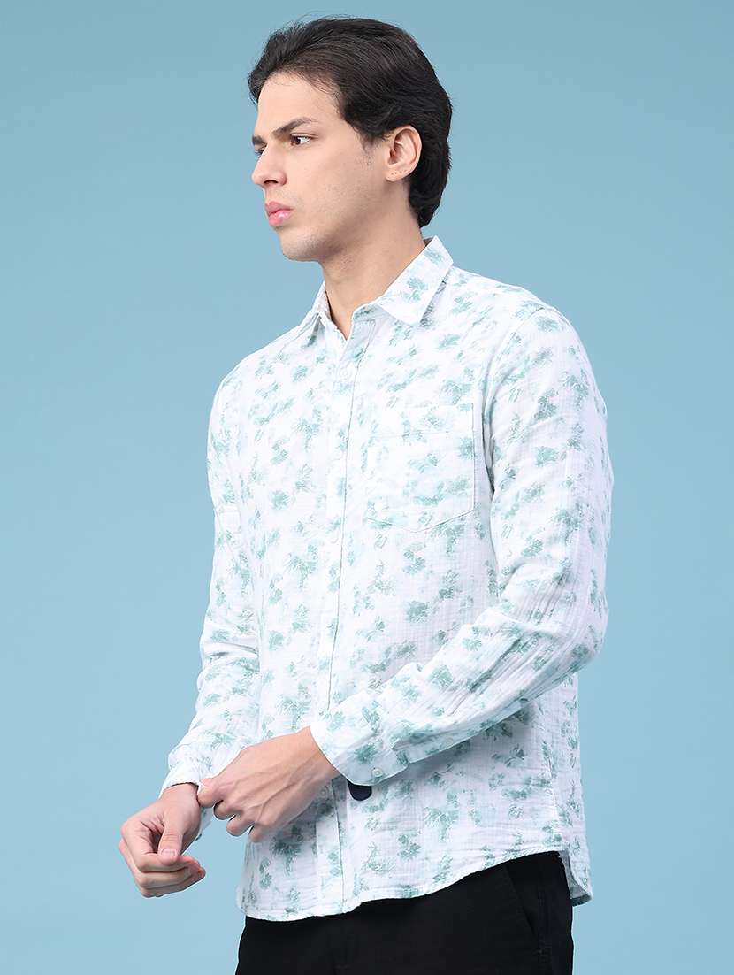 men printed long sleeve regular fit casual shirt - 22158669 -  Standard Image - 2