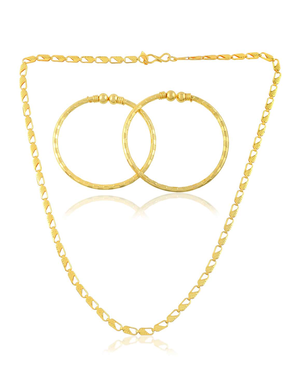 gold plated brass necklace bangle set - 22158958 -  Standard Image - 2