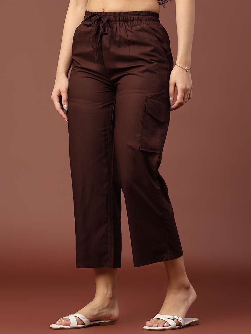 women solid mid rise straight palazzo - 22158984 -  Standard Image - 2