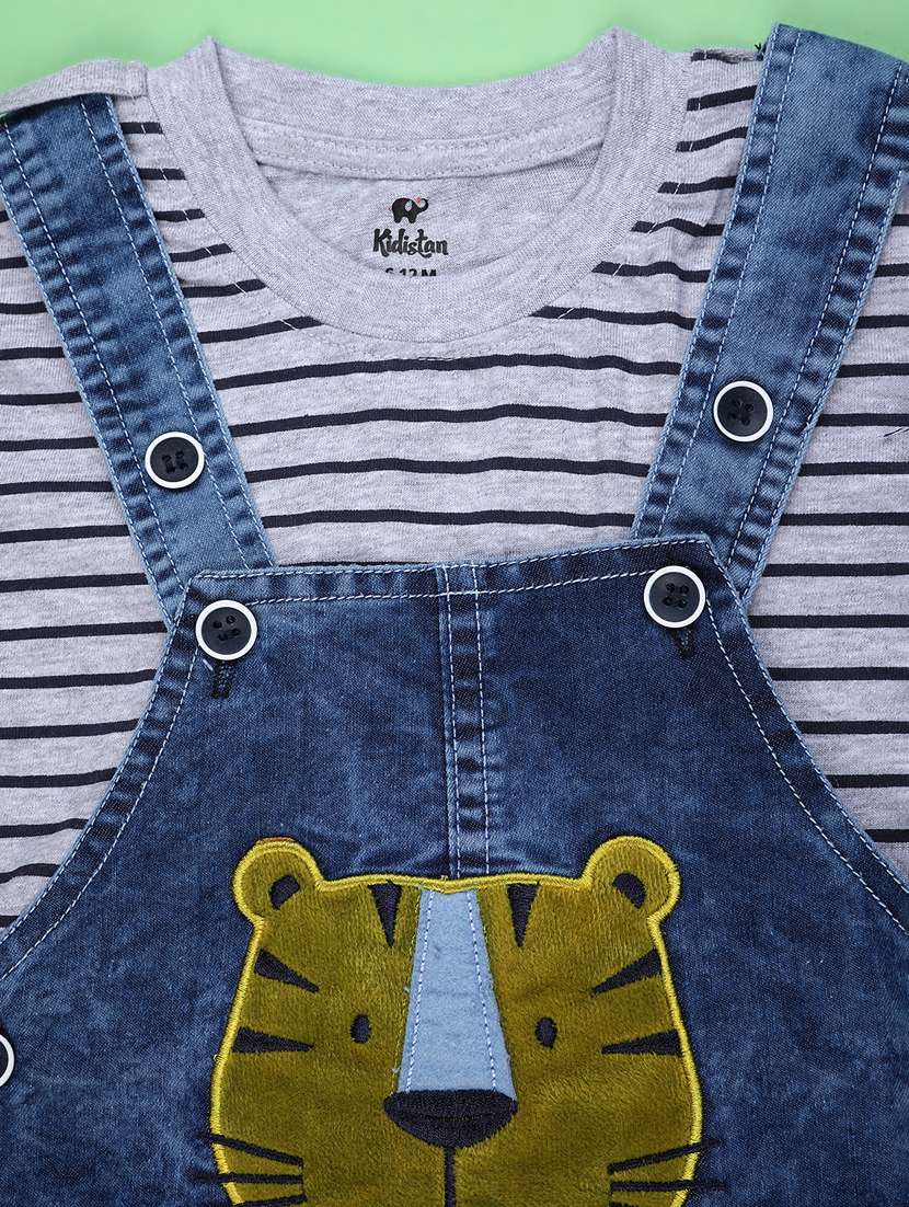 boys printed t-shirt and dungree set - 22159165 -  Standard Image - 2