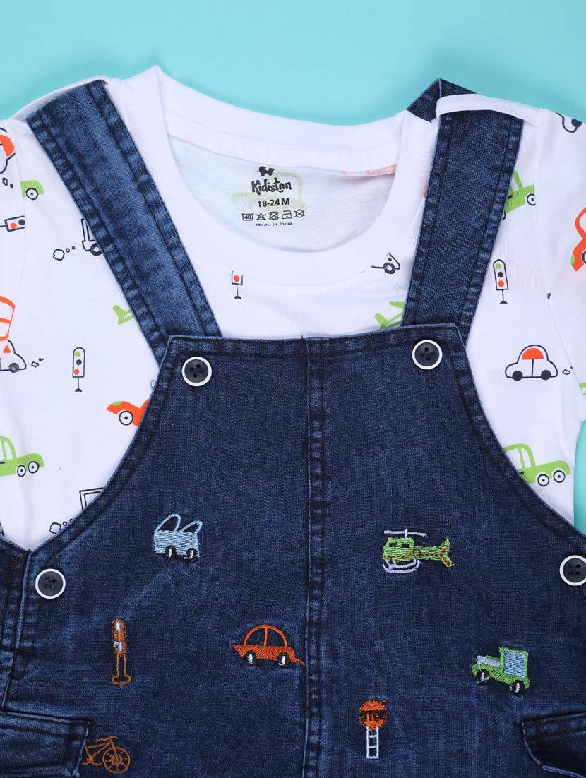 boys printed t-shirt and dungree set - 22159170 -  Standard Image - 2