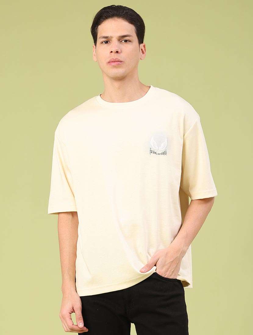 men solid short sleeve oversized t-shirt
