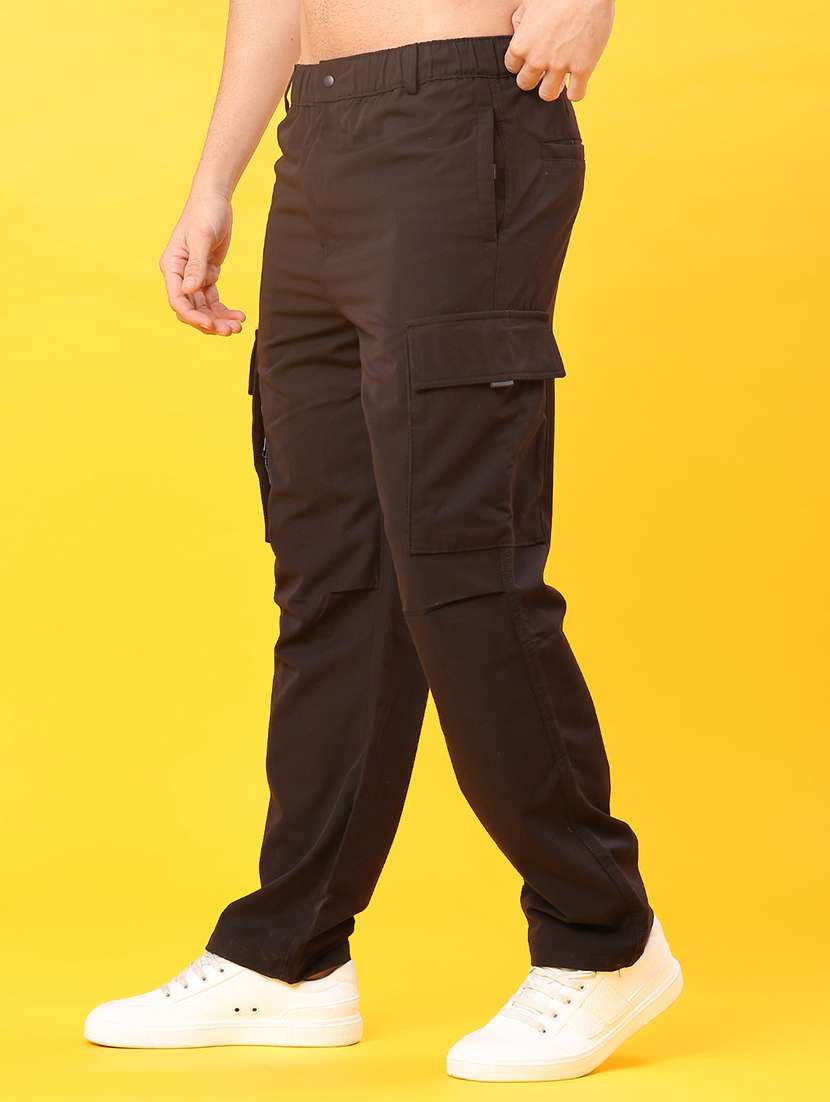men solid mid rise regular fit cargo - 22159178 -  Standard Image - 2