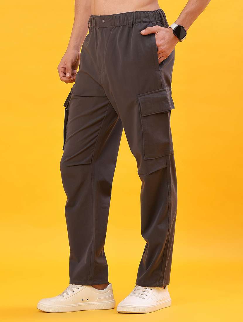 men solid mid rise regular fit cargo - 22159181 -  Standard Image - 2