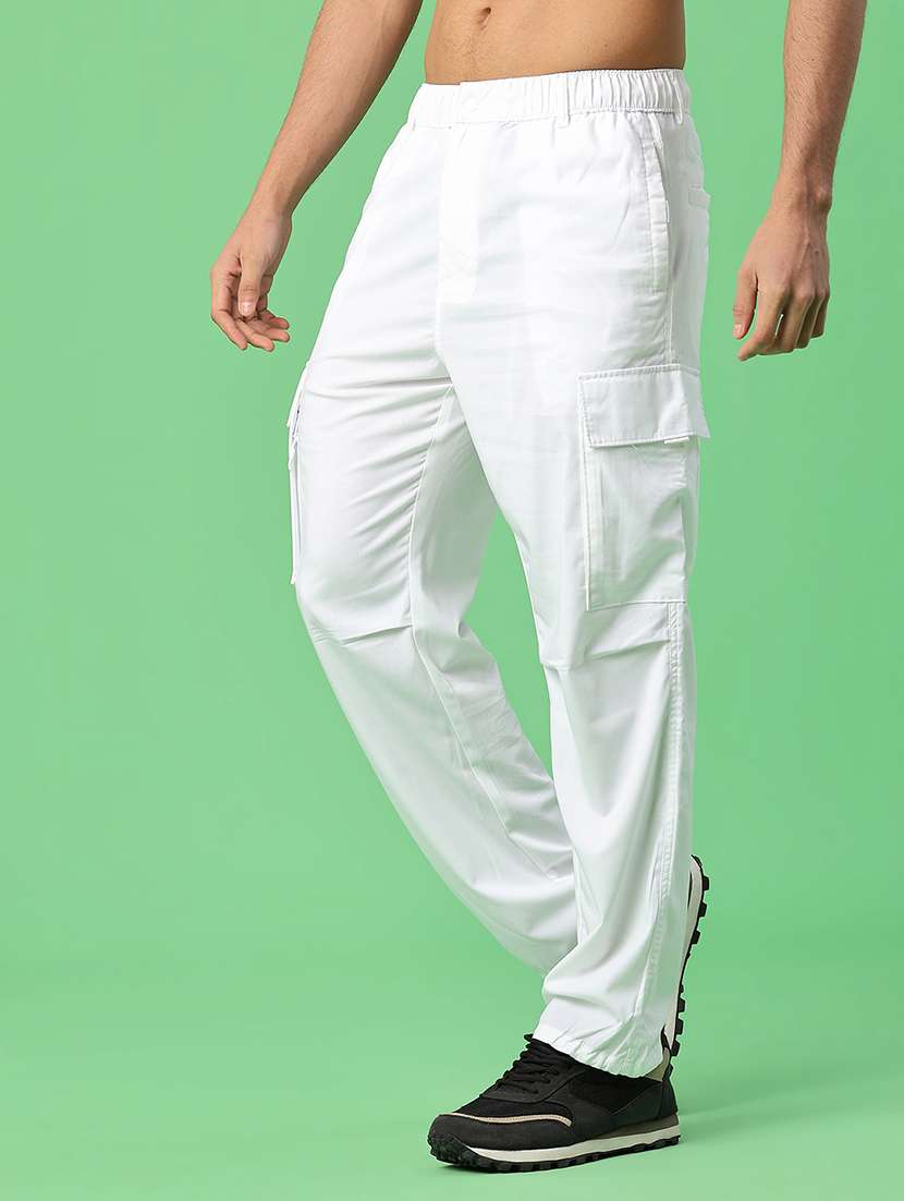 men solid mid rise regular fit cargo - 22159182 -  Standard Image - 2