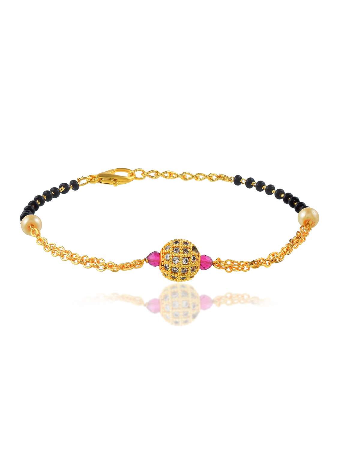 gold mangalsutra bracelet with beads - 22159239 -  Standard Image - 2
