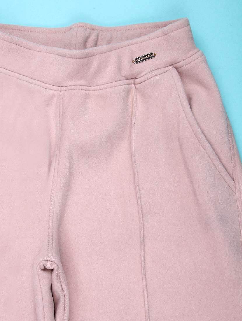 girls solid mid rise straight trouser - 22159333 -  Standard Image - 2