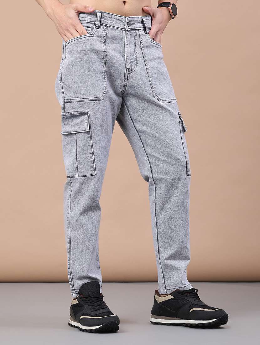 men solid mid rise cargo - 22159487 -  Standard Image - 2