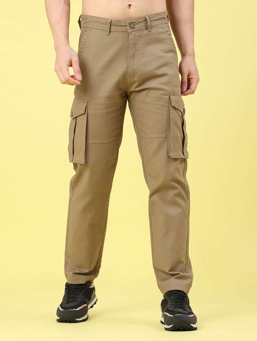 men solid mid rise cargo - 22159506 -  Standard Image - 2