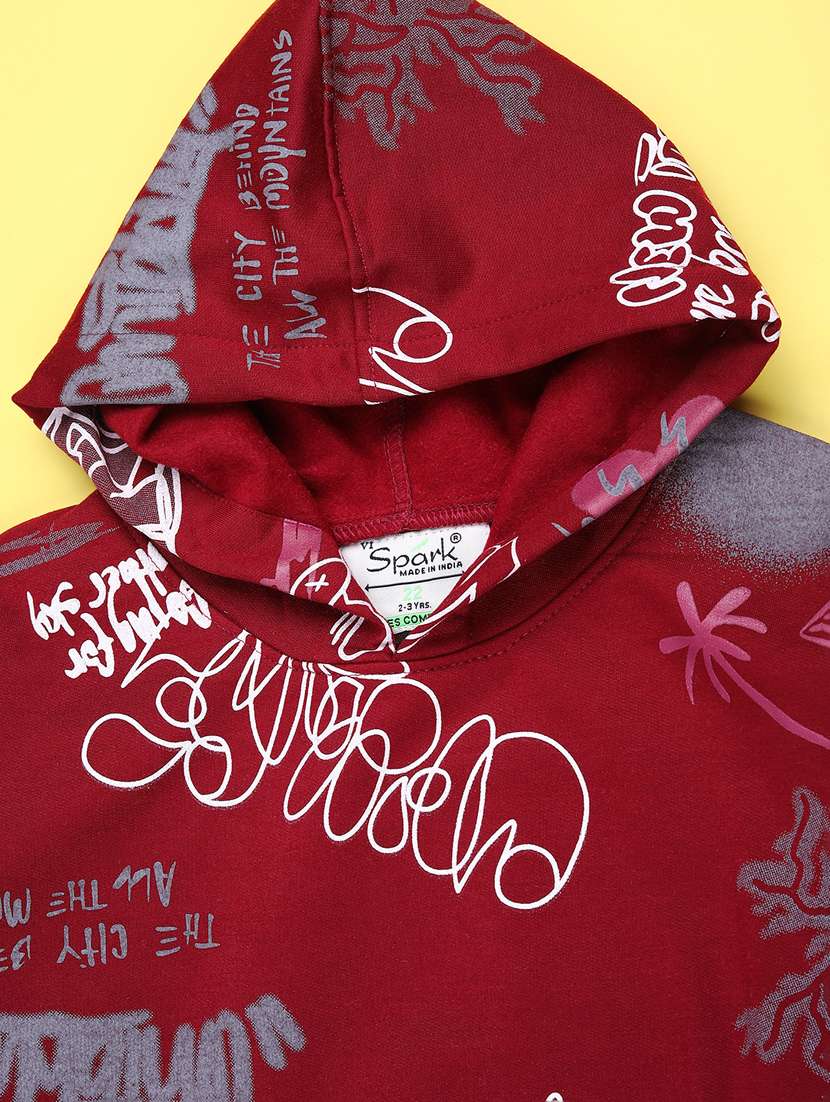 boys printed long sleeve hooded sweatshirt - 22159533 -  Standard Image - 2