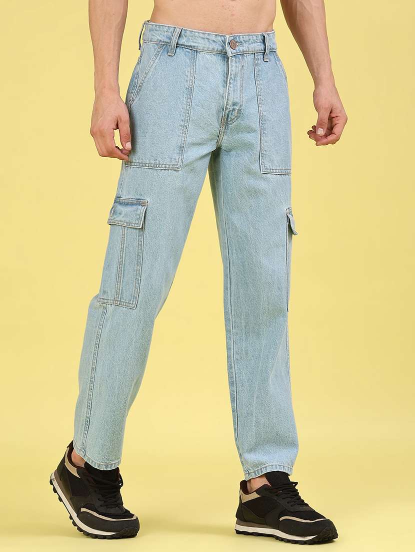 men solid mid rise regular fit cargo  - 22159577 -  Standard Image - 2