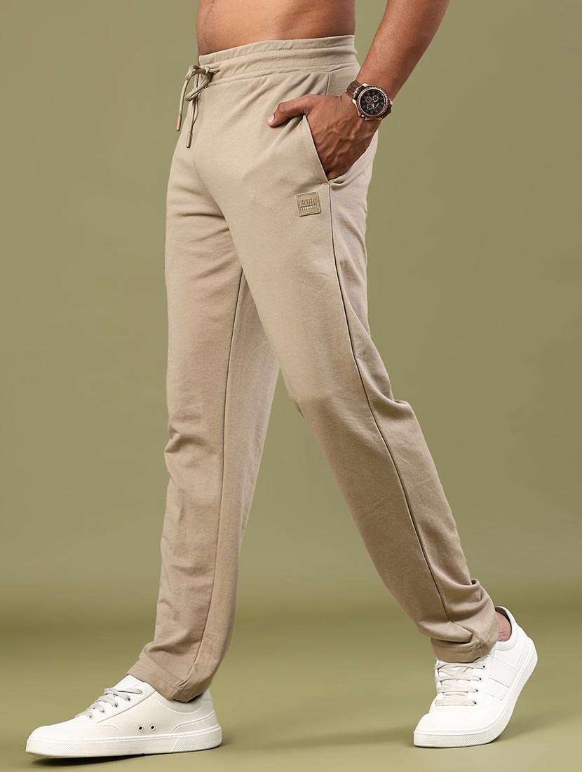 men solid mid rise full length track pant - 22159635 -  Standard Image - 2