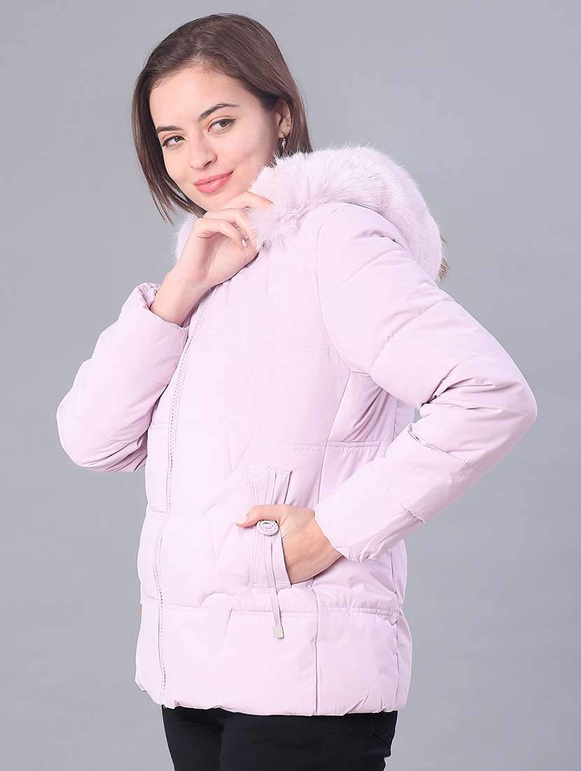 women solid long sleeve puffer jacket - 22159653 -  Standard Image - 2