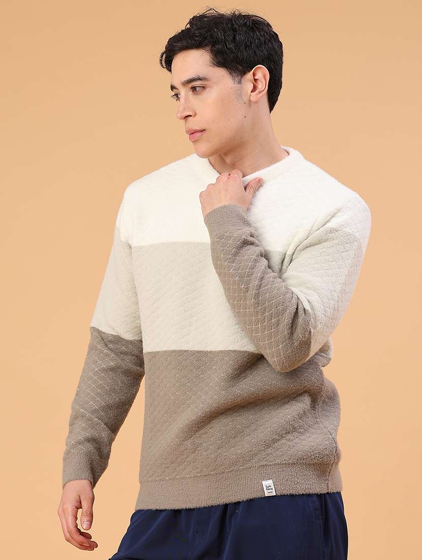 men color blocked long sleeve pullover - 22159661 -  Standard Image - 2