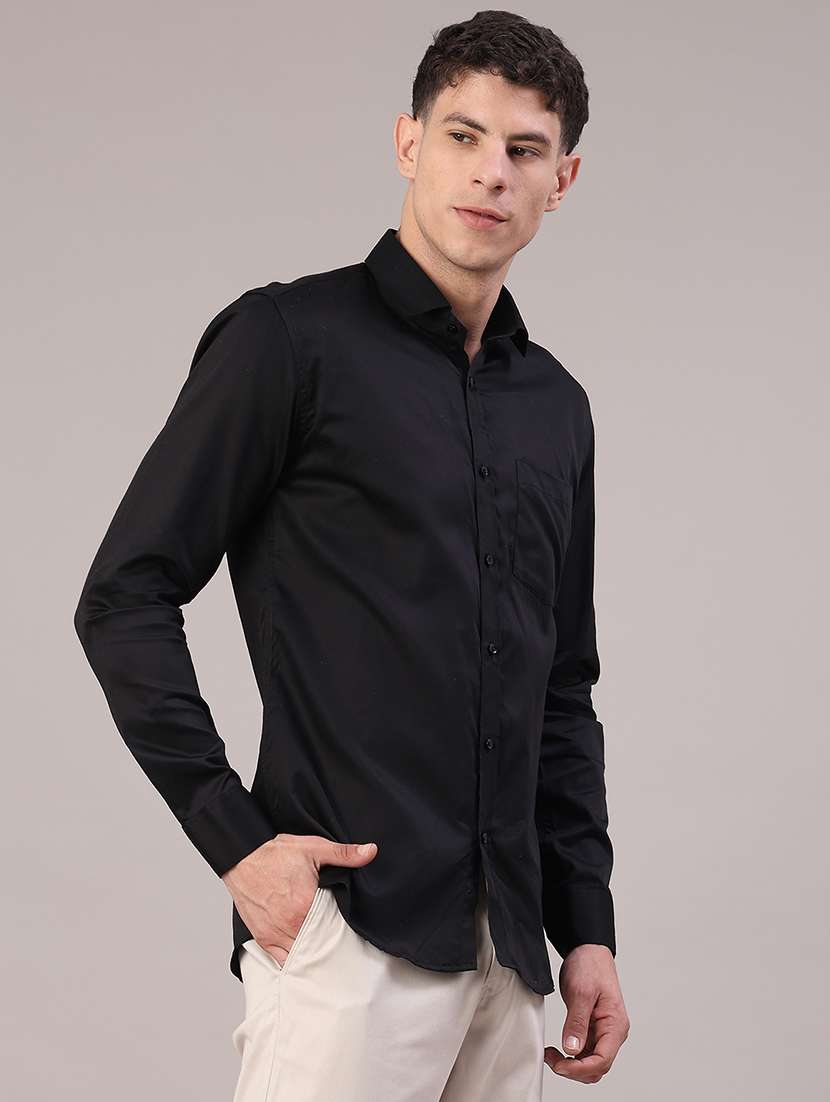 men solid long sleeve slim fit casual shirt - 22159699 -  Standard Image - 2