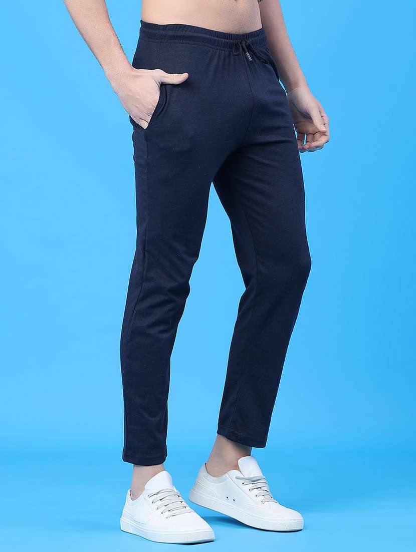 men solid mid rise ankle length track pant - 22159709 -  Standard Image - 2