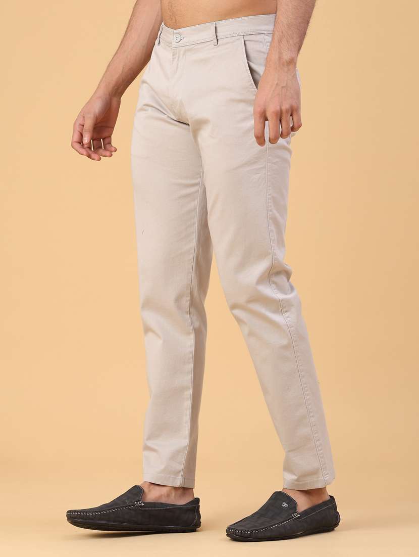men solid mid rise chinos casual trouser - 22159905 -  Standard Image - 2