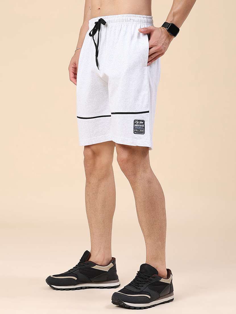 men melange mid rise regular fit sports shorts - 22160046 -  Standard Image - 2