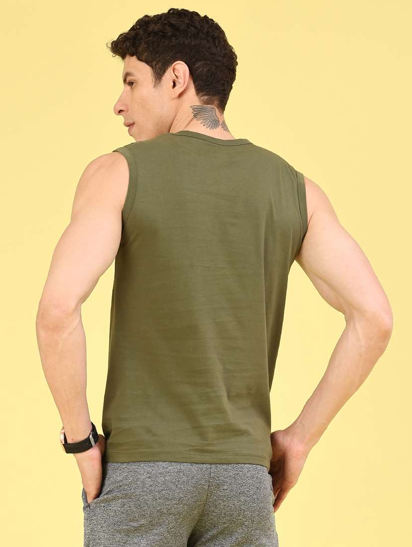 men printed sleeveless slim fit t-shirt - 22160174 -  Standard Image - 2