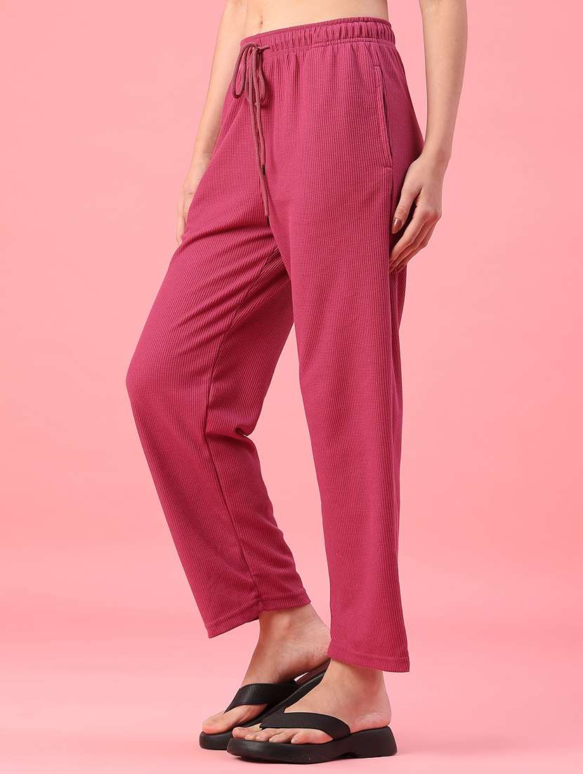 Women Solid Mid Rise Track Pant - 22160189 -  Standard Image - 2