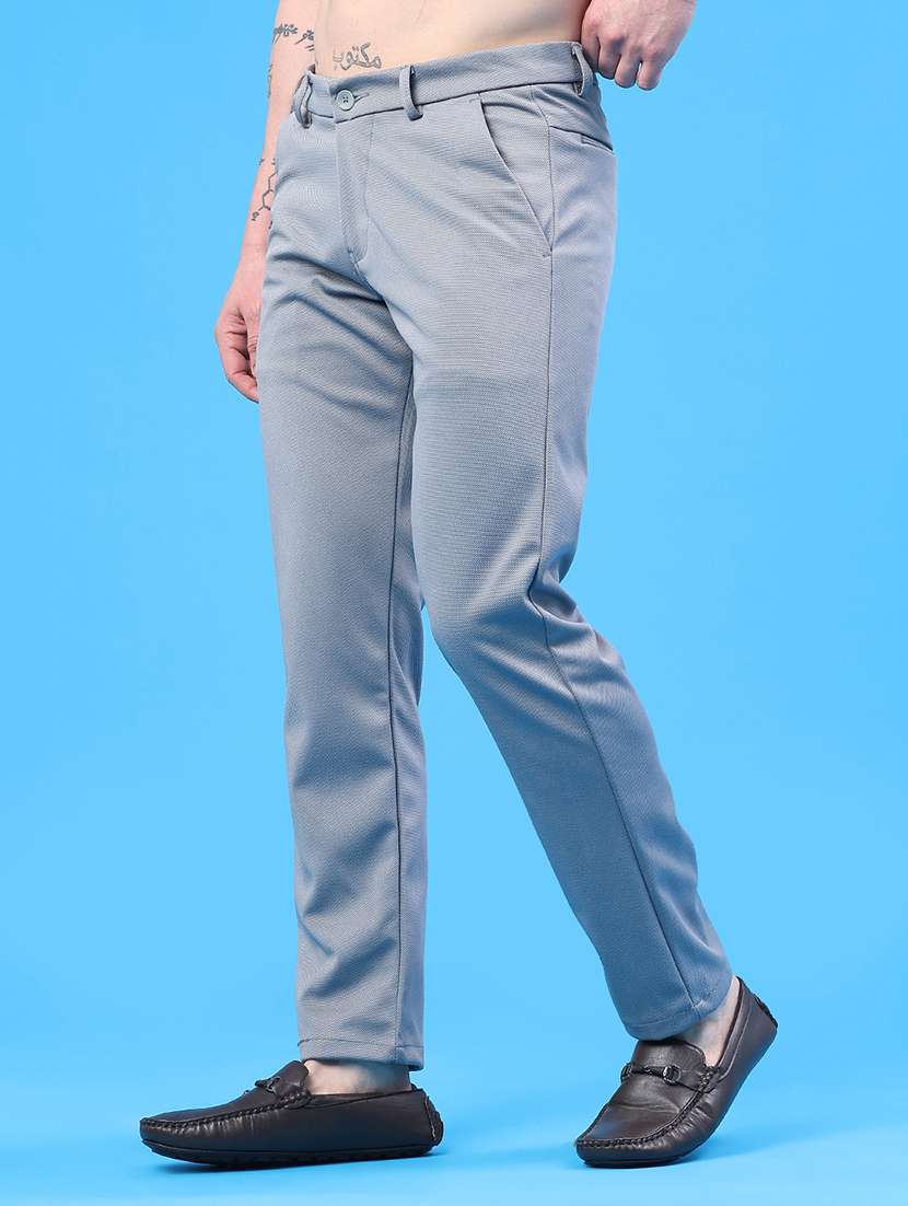 men solid mid rise chinos casual trouser - 22160205 -  Standard Image - 2