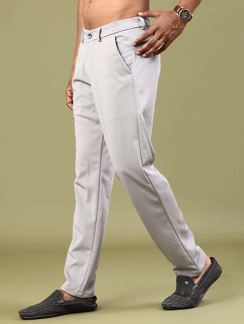 men solid mid rise chinos casual trouser - 22160207 -  Standard Image - 2