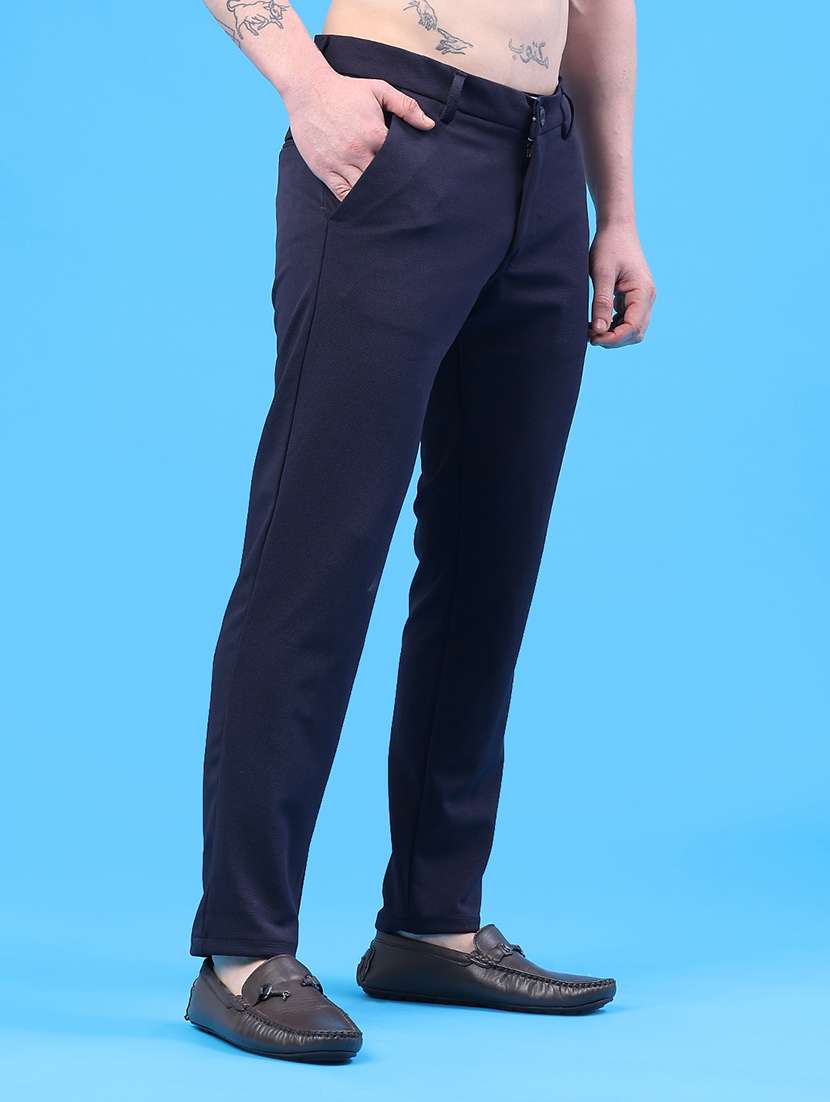 men solid mid rise chinos casual trouser - 22160215 -  Standard Image - 2