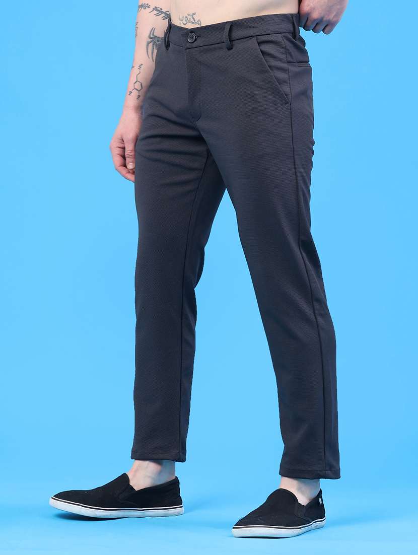 men solid mid rise chinos casual trouser - 22160217 -  Standard Image - 2