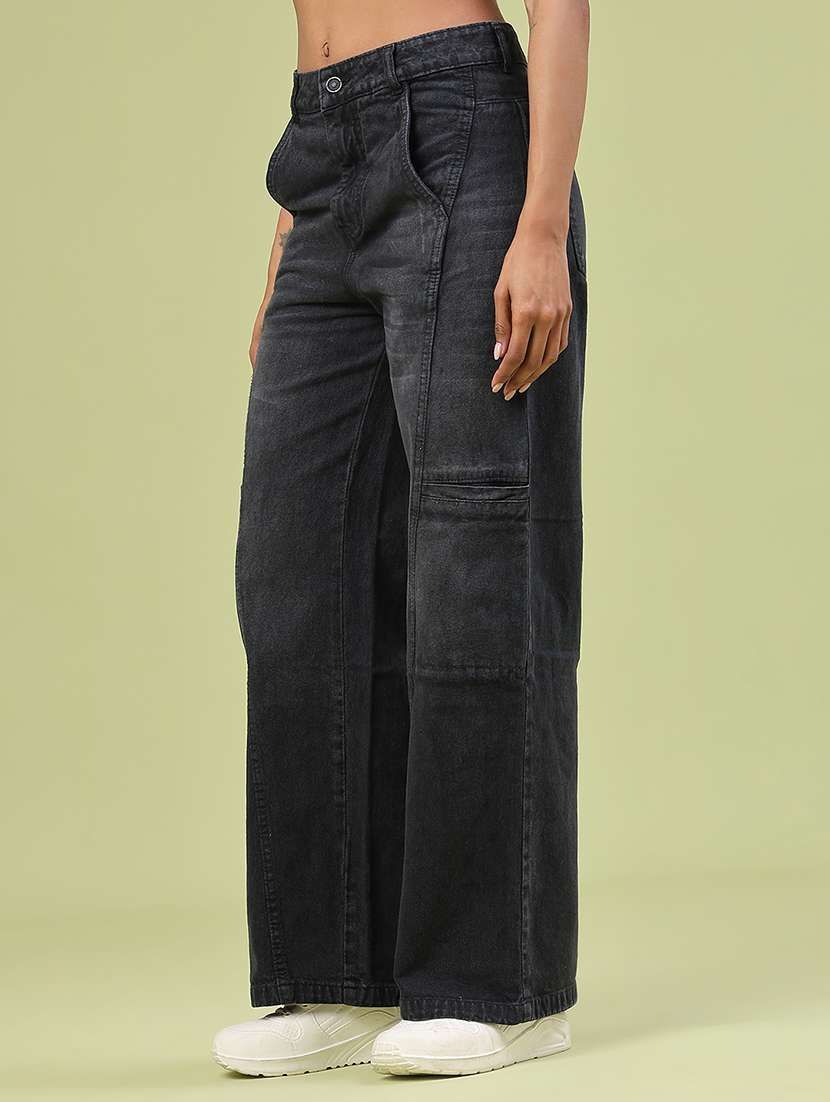 women solid mid rise relaxed fit jeans - 22160278 -  Standard Image - 2