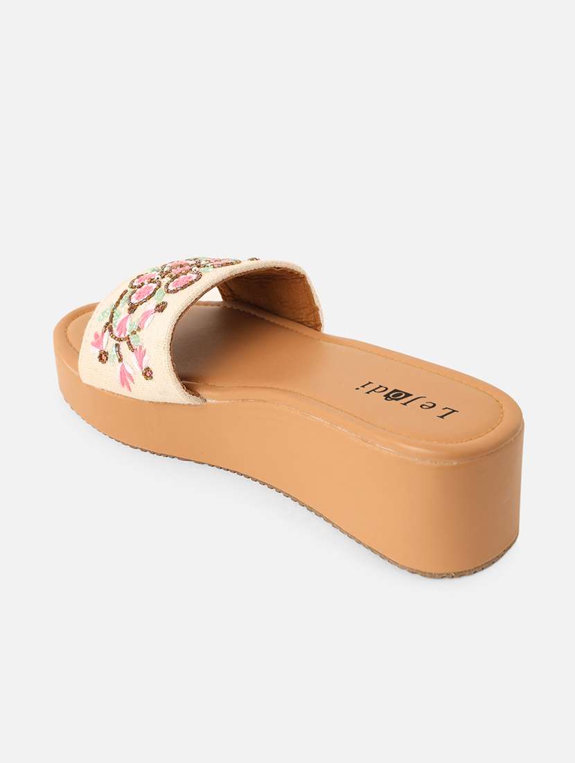 women embroidered slip on sandal - 22160298 - Standard Image - 2