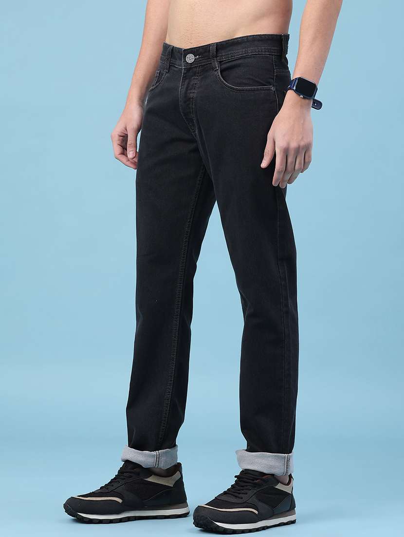 men plain mid rise full length tapered jeans - 22160351 -  Standard Image - 2