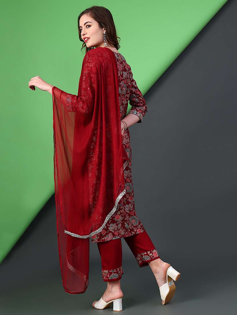 women printed kurta and pant with dupatta set - 22160391 -  Standard Image - 2