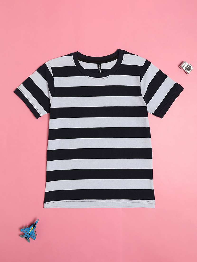 girls striped round neck tee