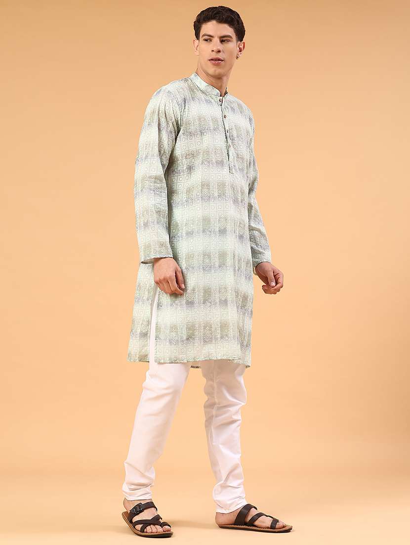 Green Kurta Pyjama Ethnic Wear Set - 22160506 -  Standard Image - 2