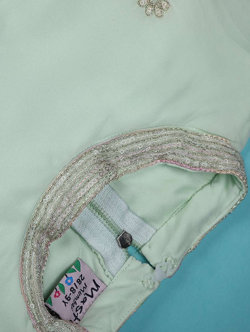 girls solid with work round neck top pant set - 22160961 -  Standard Image - 2