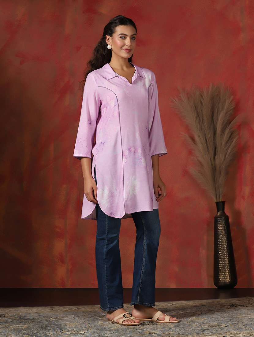 women printed three quarter sleeve straight kurti - 22161017 -  Standard Image - 2
