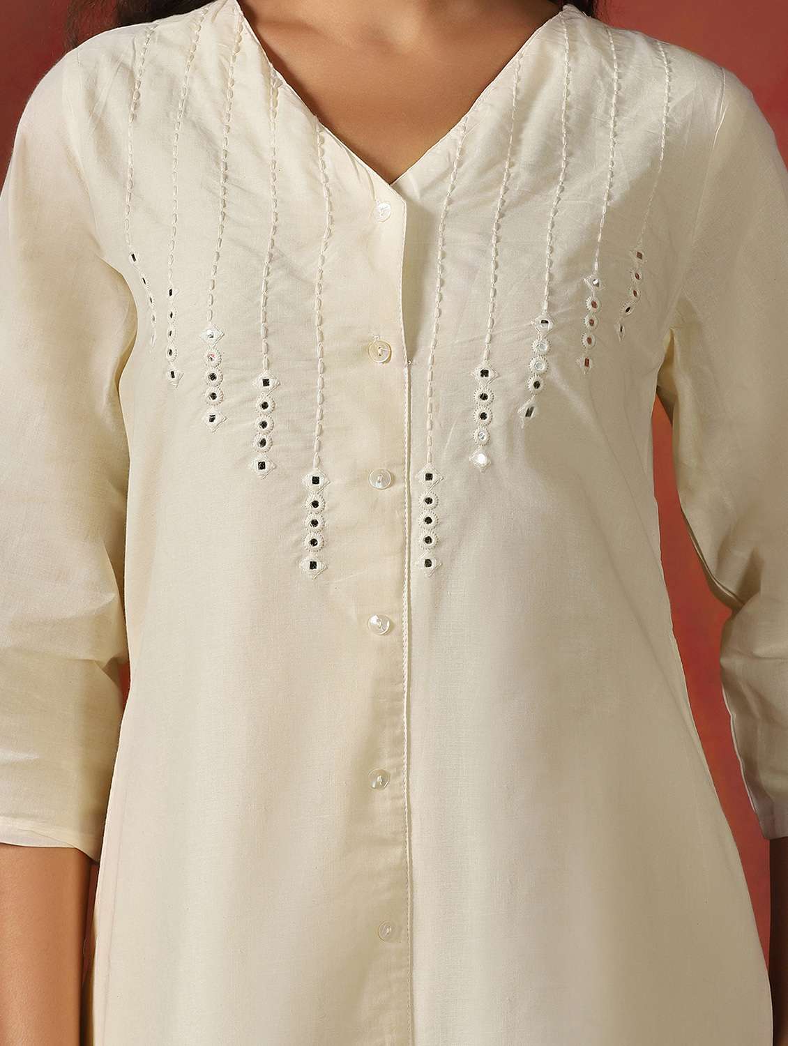 women embroidered three quarter sleeve a-line ethnic dress - 22161020 -  Standard Image - 7