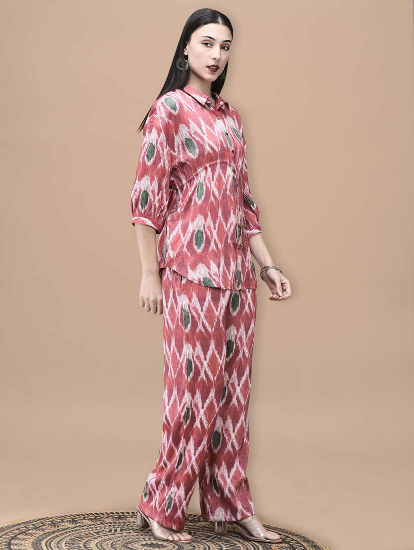 women three quarter sleeve regular fit ethnic co-ord set - 22161027 -  Standard Image - 2