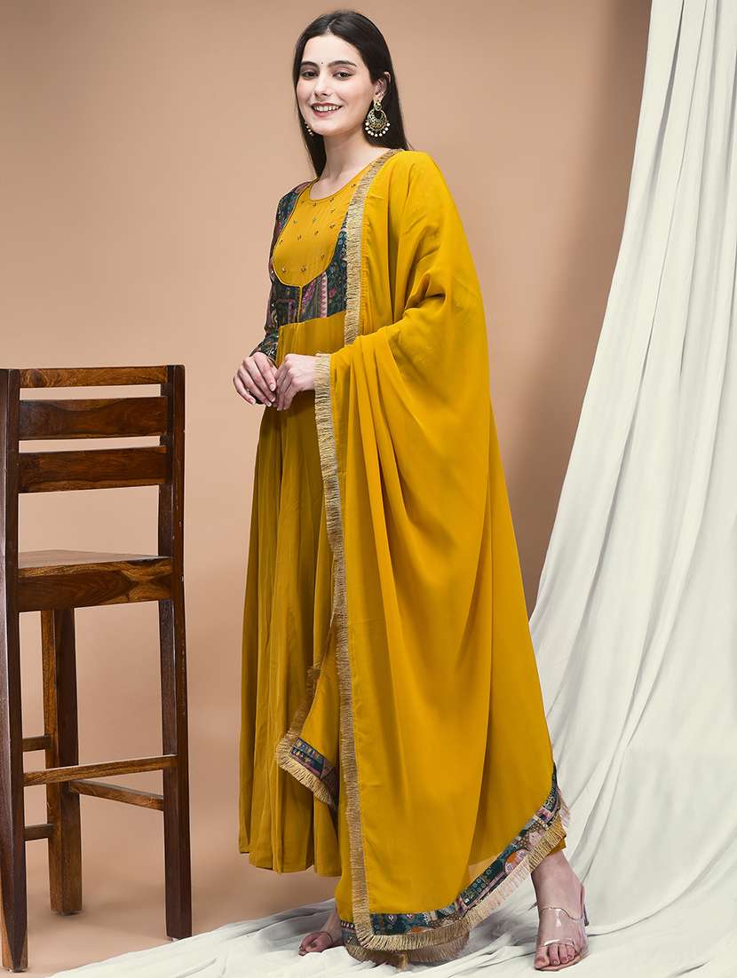 women embroidered long sleeve kurta dupatta set - 22161035 -  Standard Image - 2